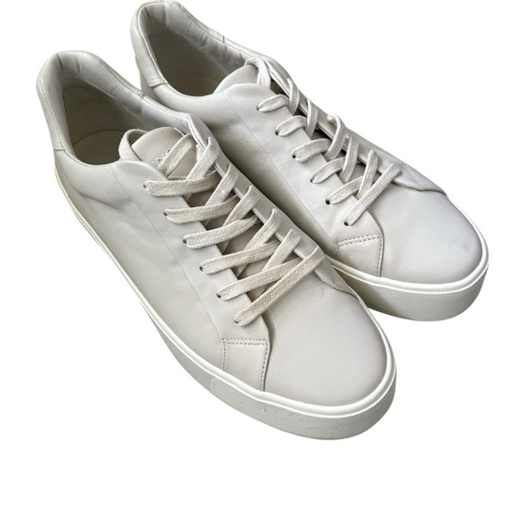 Vince Benfield Leather Platform Sneakers Off White Size 10